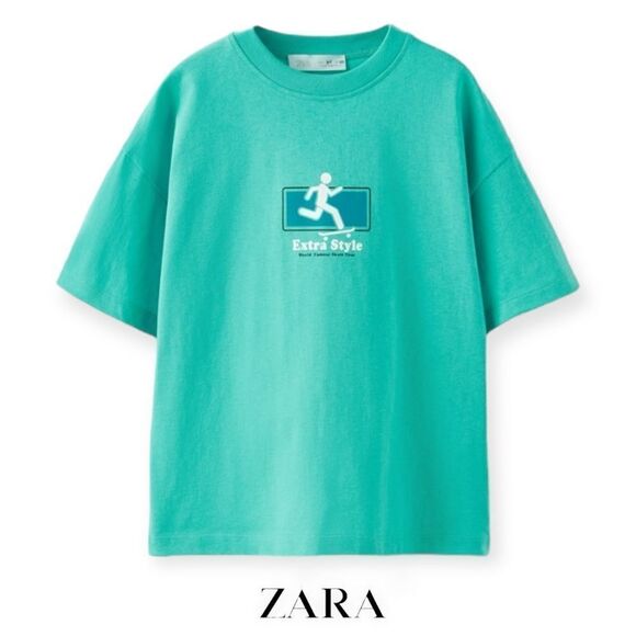 ZARA Kids | Turquoise | SKATE T-SHIRT - Picture 1 of 4